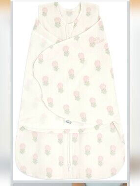 Halo Baby Swaddle Sleep Sack in Cream with Pink Rose Print